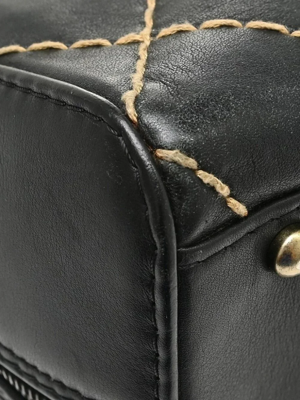 Chanel Black Calfskin Wild Stitch Handbag